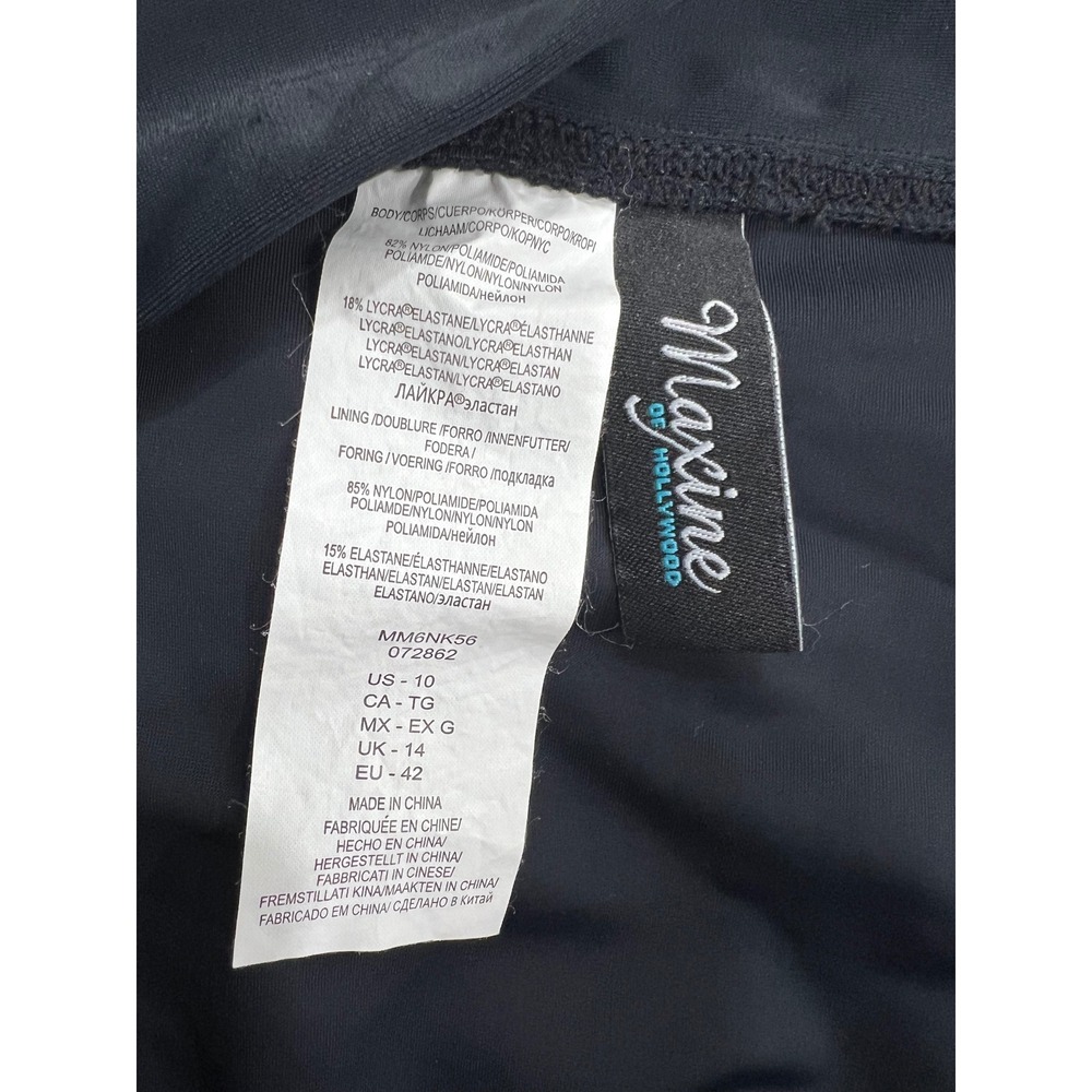 Maxine of Hollywood Womens Black Swim Skirt Skort Built-in Brief MM6NK56 Size 10 - Picture 2 of 3
